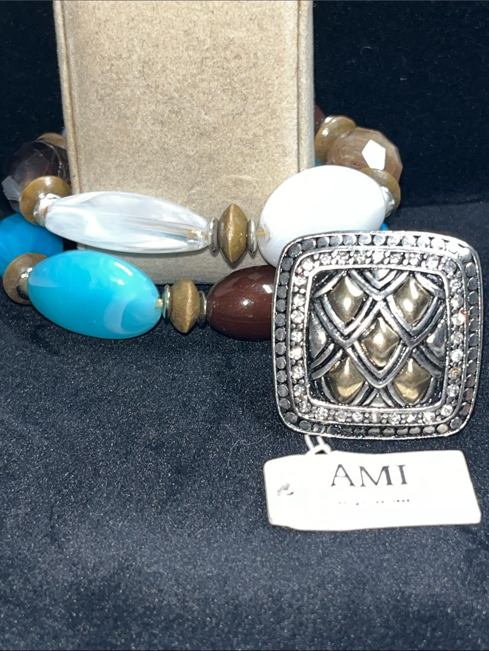 NWT AMI Statement Ring & Two Stretch Bracelets Bundle